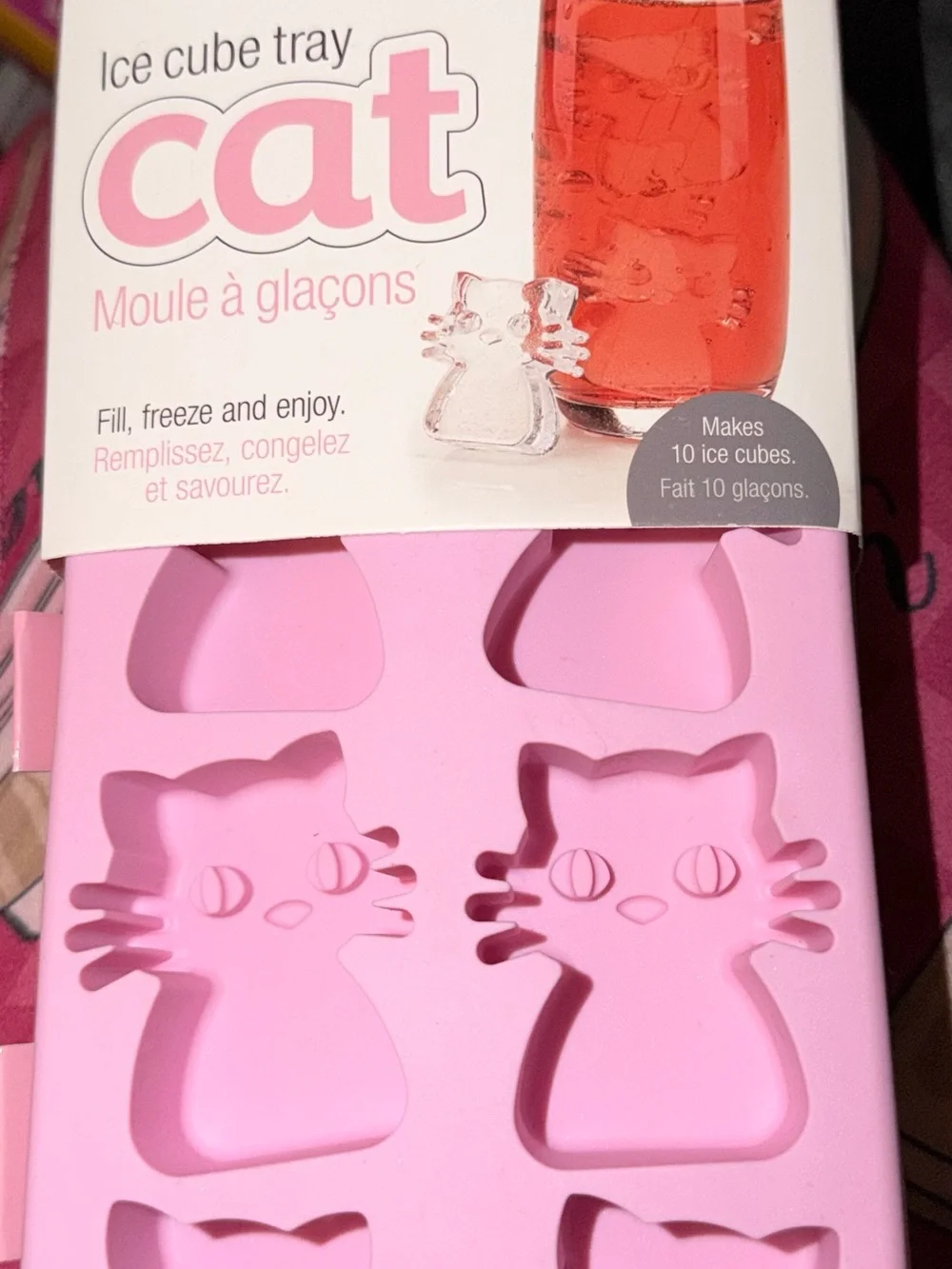 Joie Pink Cat-Shaped Silicone Ice Cube Tray